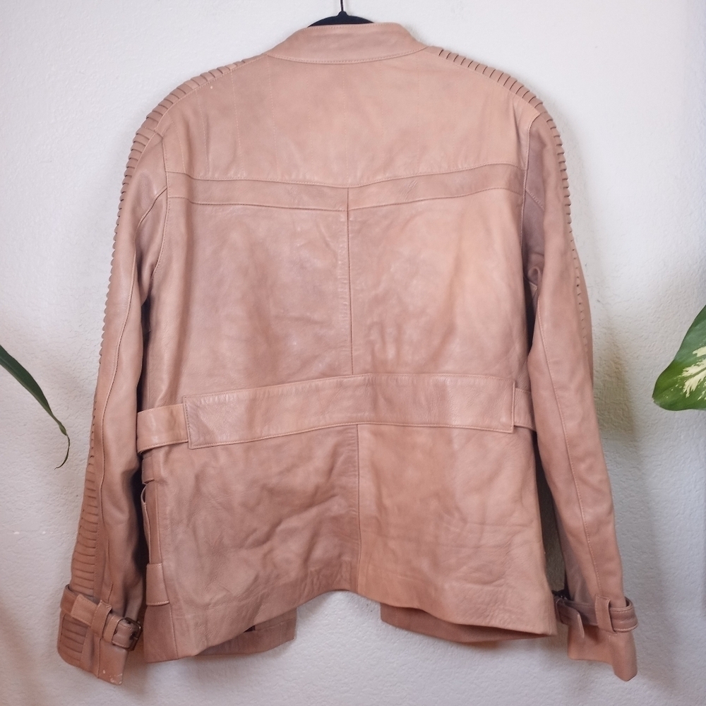 Star Wars Leather Finn The Force Awakens Butter Soft Leather Open Lapel Bomber - Picture 9 of 16